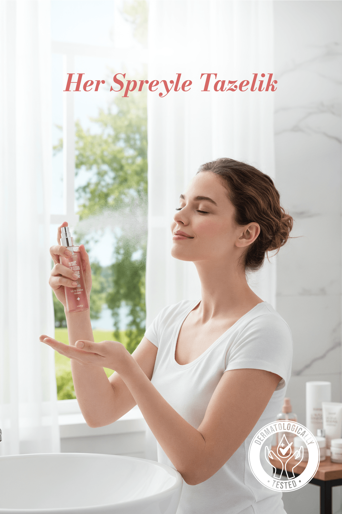 Rose Flower Face Spray Kolajenli %100 Doğal Tonik