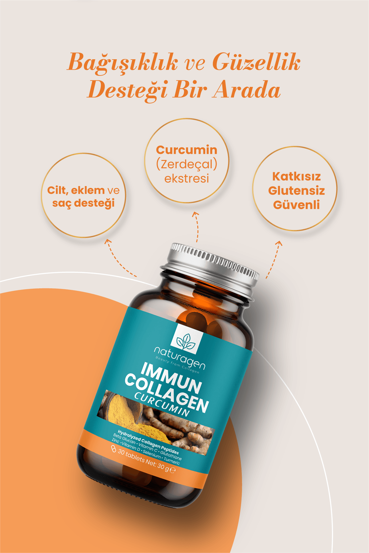 Immun Collagen Curcumin (Zerdeçal) 30 Tablet Kolajen