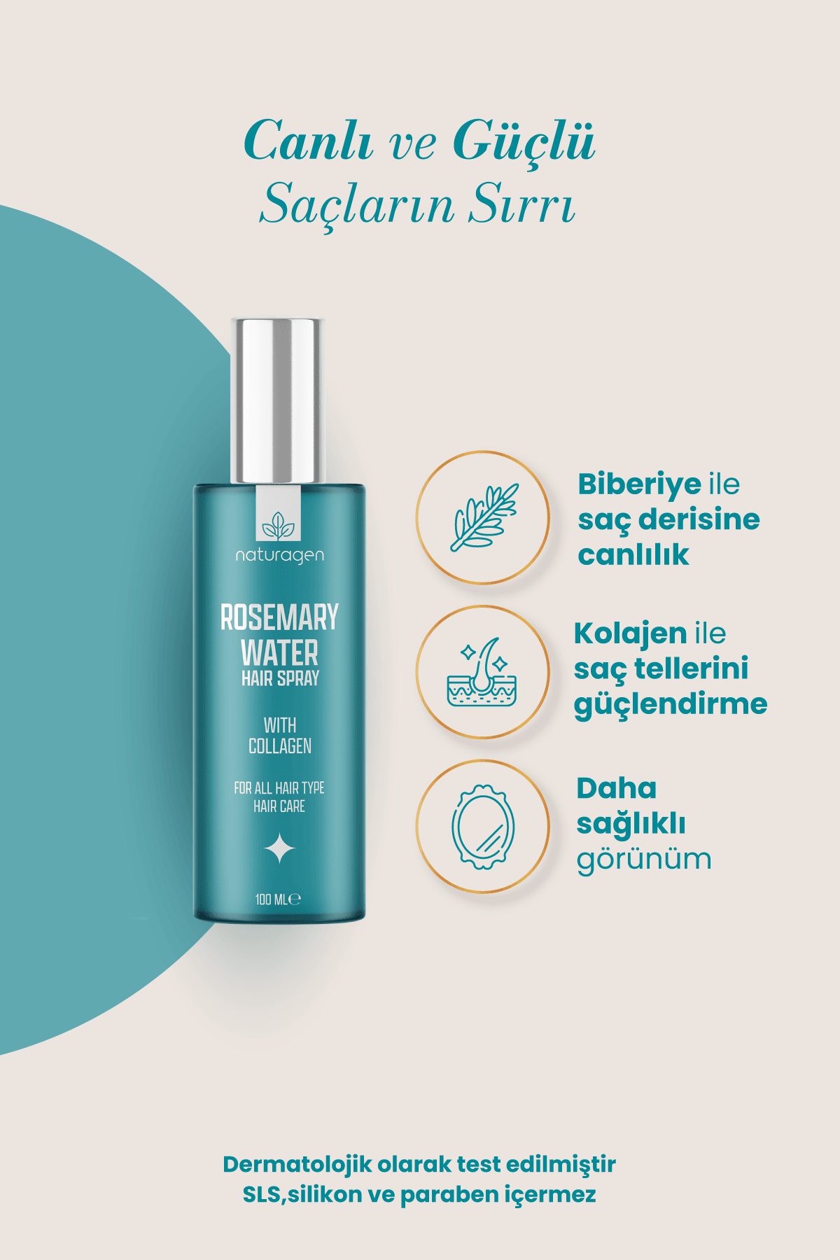 Rosemary Water Hair Sprey 100ml Kolajenli Saç Toniği