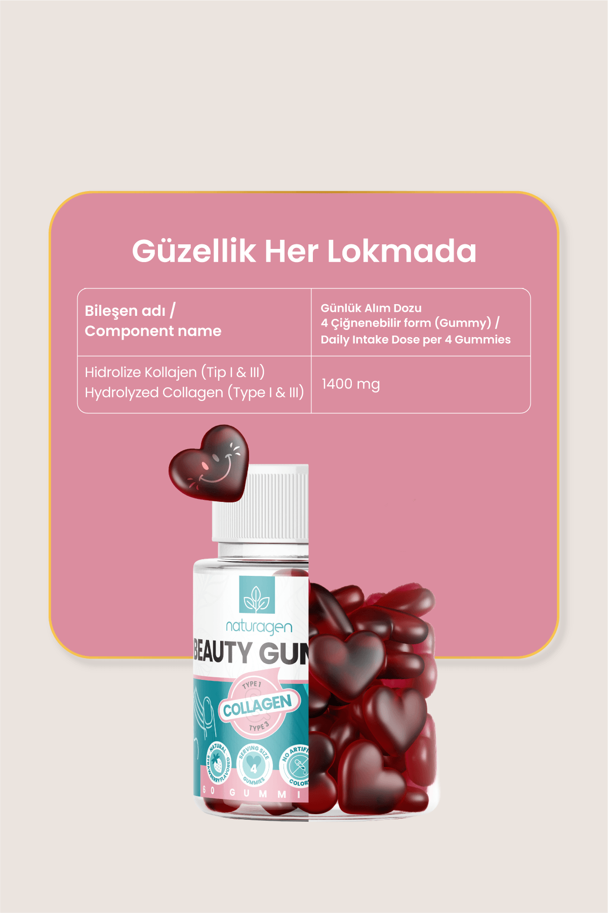 Gummy 60 Adet Tip 1-3 Kolajen Jelibon Form