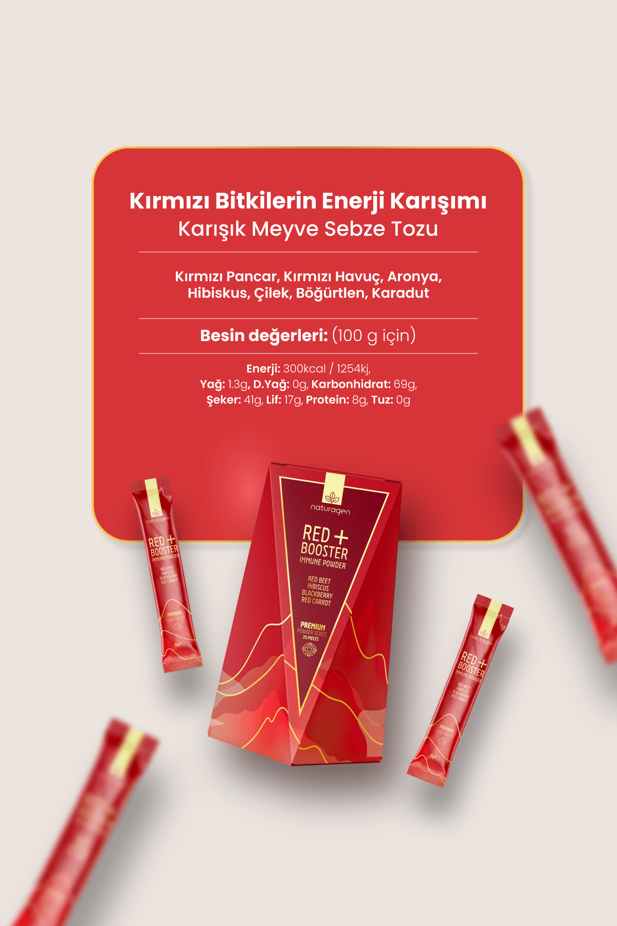 Red Booster Powder - Kırmızı Pancar, Hibiskus