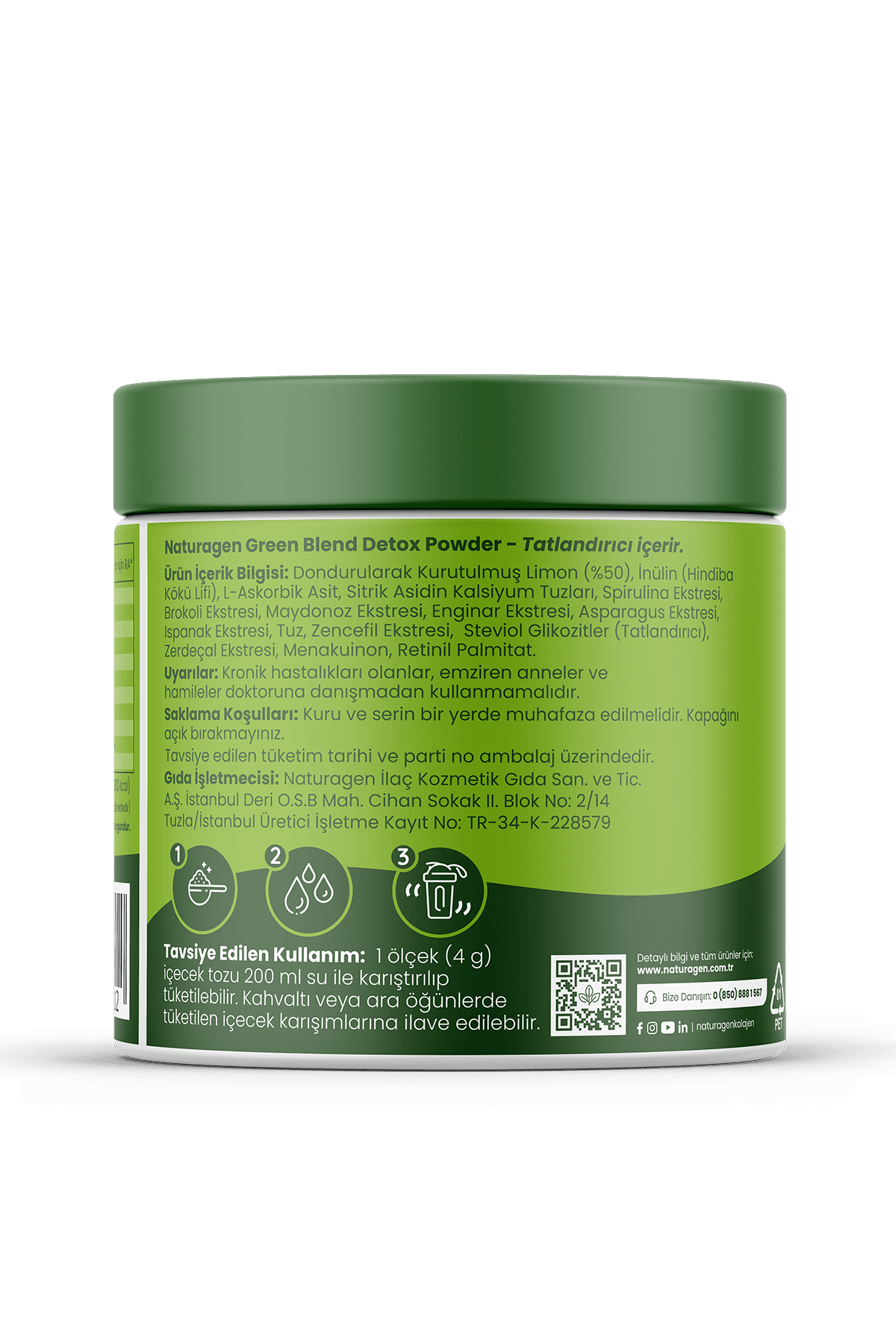 Detoks Powder Vegan Yeşil Sebze Detoks Tozu 120 Gr