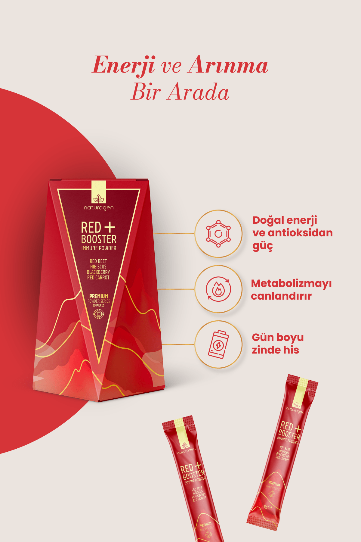 Red Booster Tea Kırmızı Pancarlı Hibiskuslu Bitki Çayı