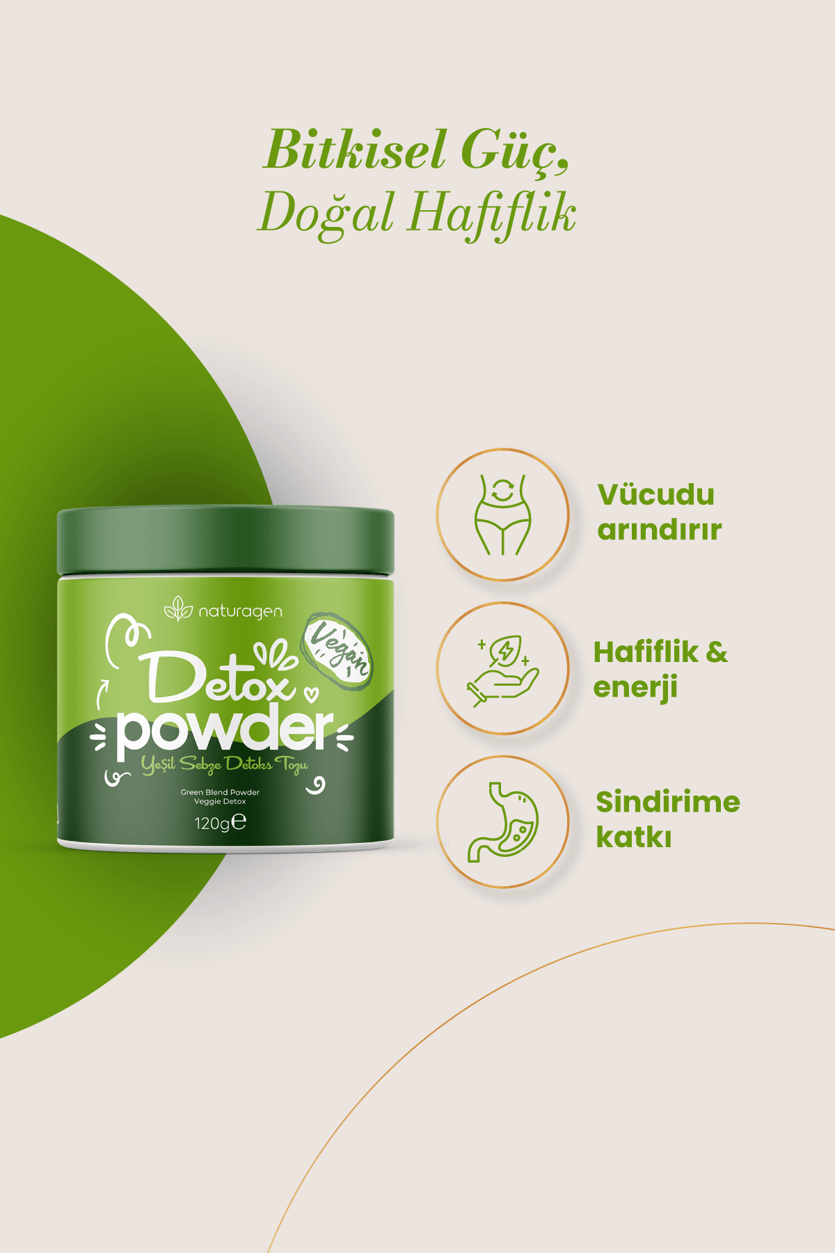 Detoks Powder Vegan Yeşil Sebze Detoks Tozu 120 Gr