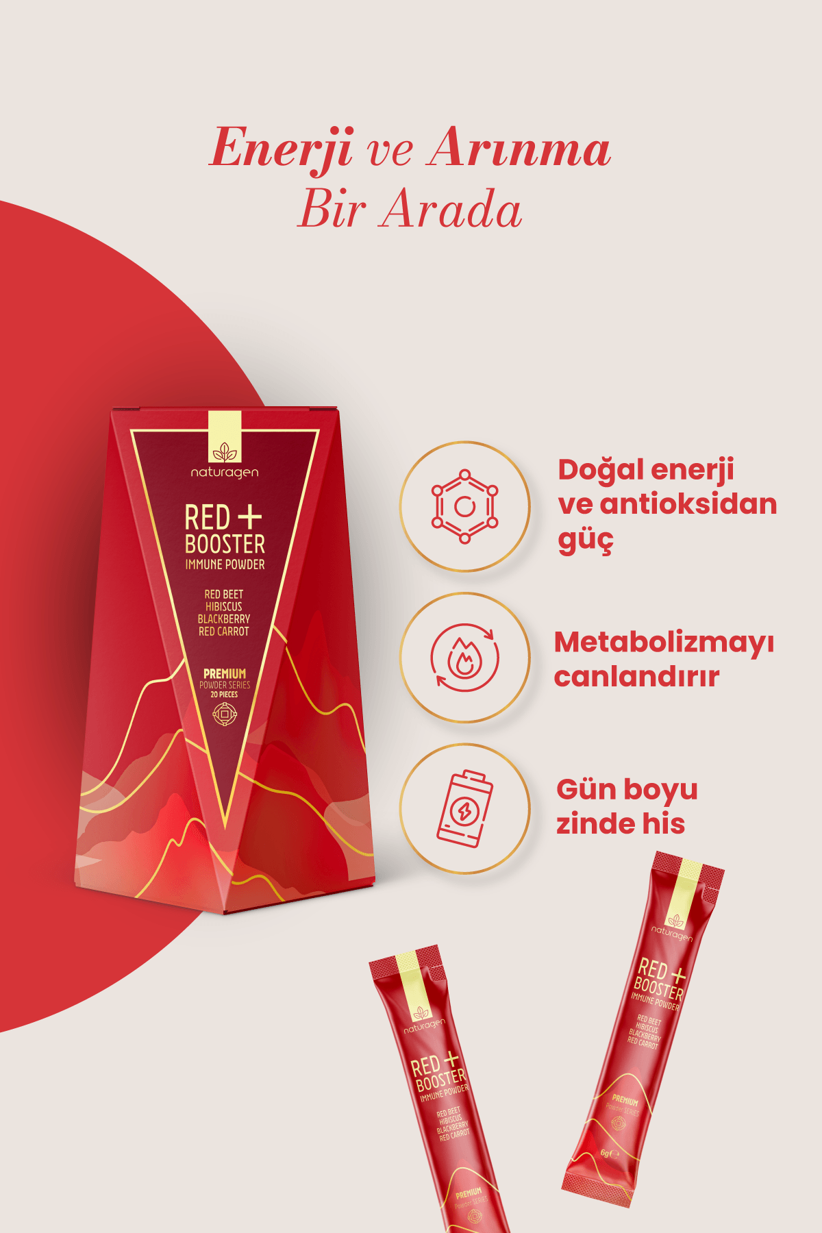 Red Booster Powder - Kırmızı Pancar, Hibiskus
