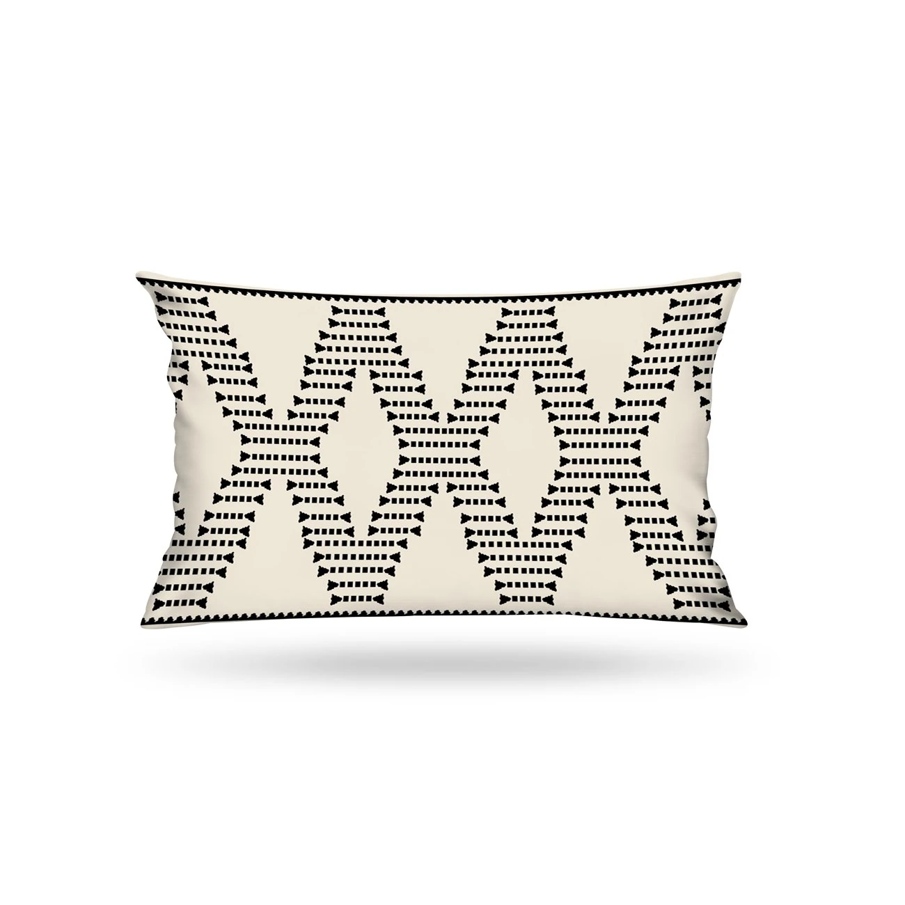 Kırlent Kılıfı İsk. Etn Desen Krem-Siyah 35x50cm