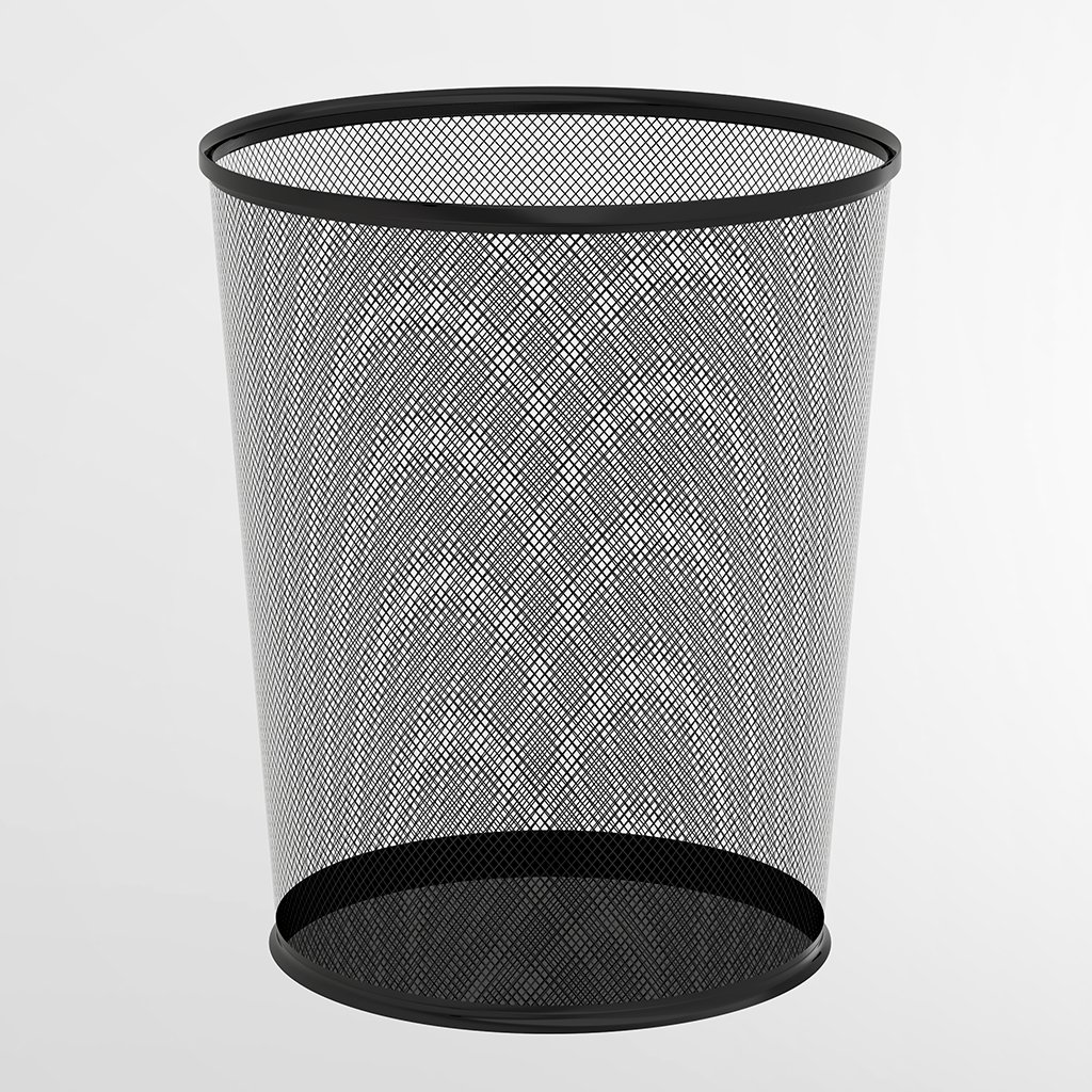 Delikli Boyalı Ofis Tipi Çöp Kovası