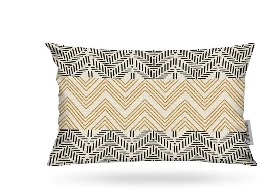 Kırlent Kılıfı Etn Desen Altın-Siyah 35x50cm