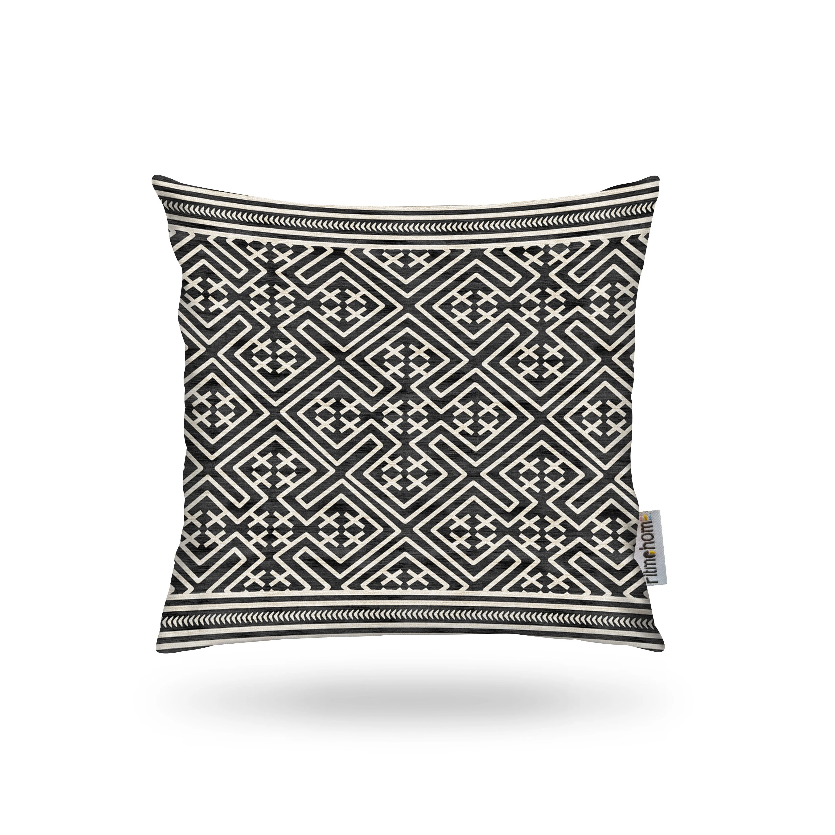 Kırlent Kılıfı Etn Desen Beyaz-Siyah 43x43cm