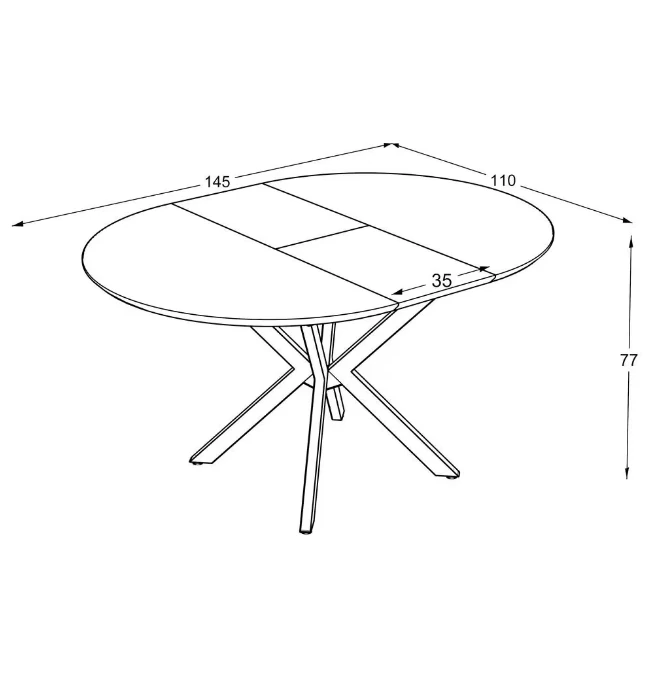 Masa Dobok Cosmos Siyah Gölge Açılır 110*35cm