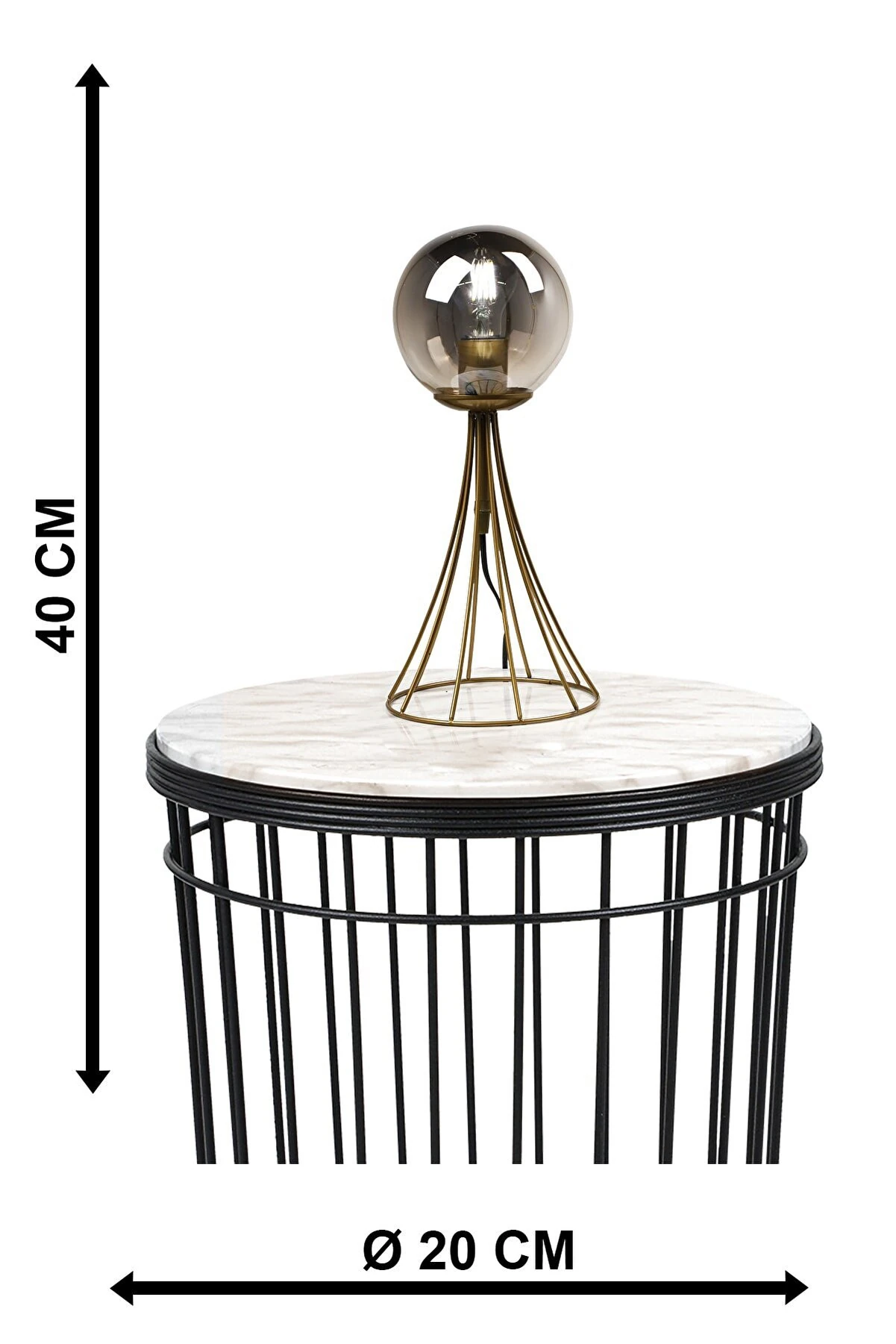 Masa Lambası Lapis Eskitme-Füme Cam