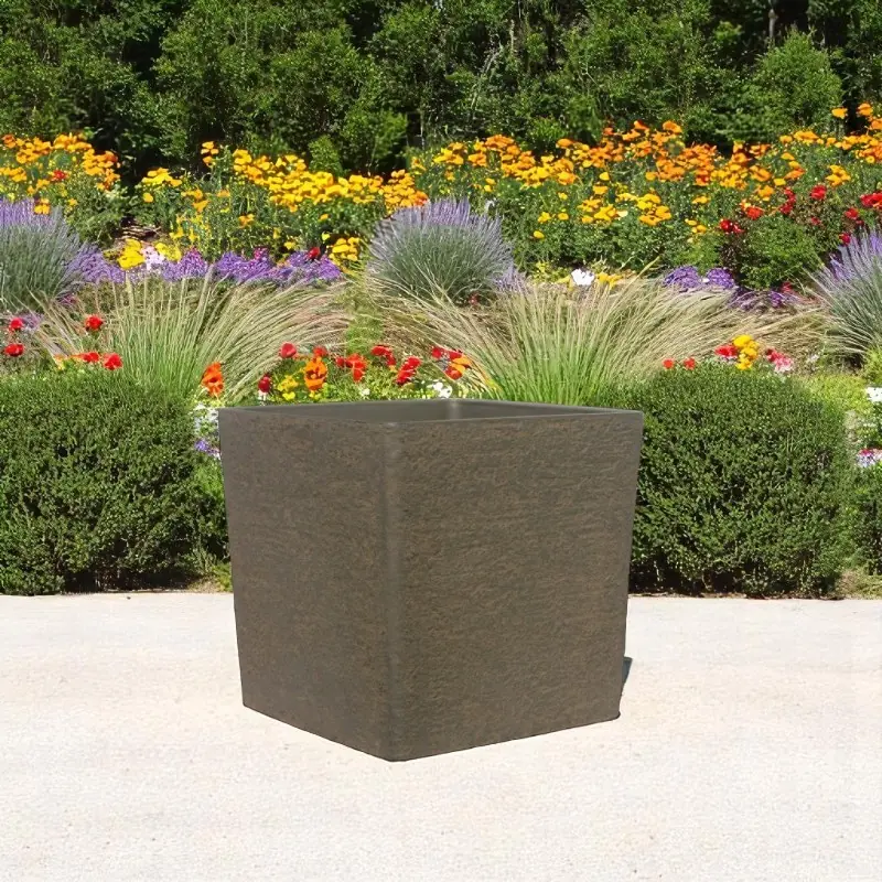 Sandal Flower Pot Square Anthracite Y43-35-28cm Set of 3