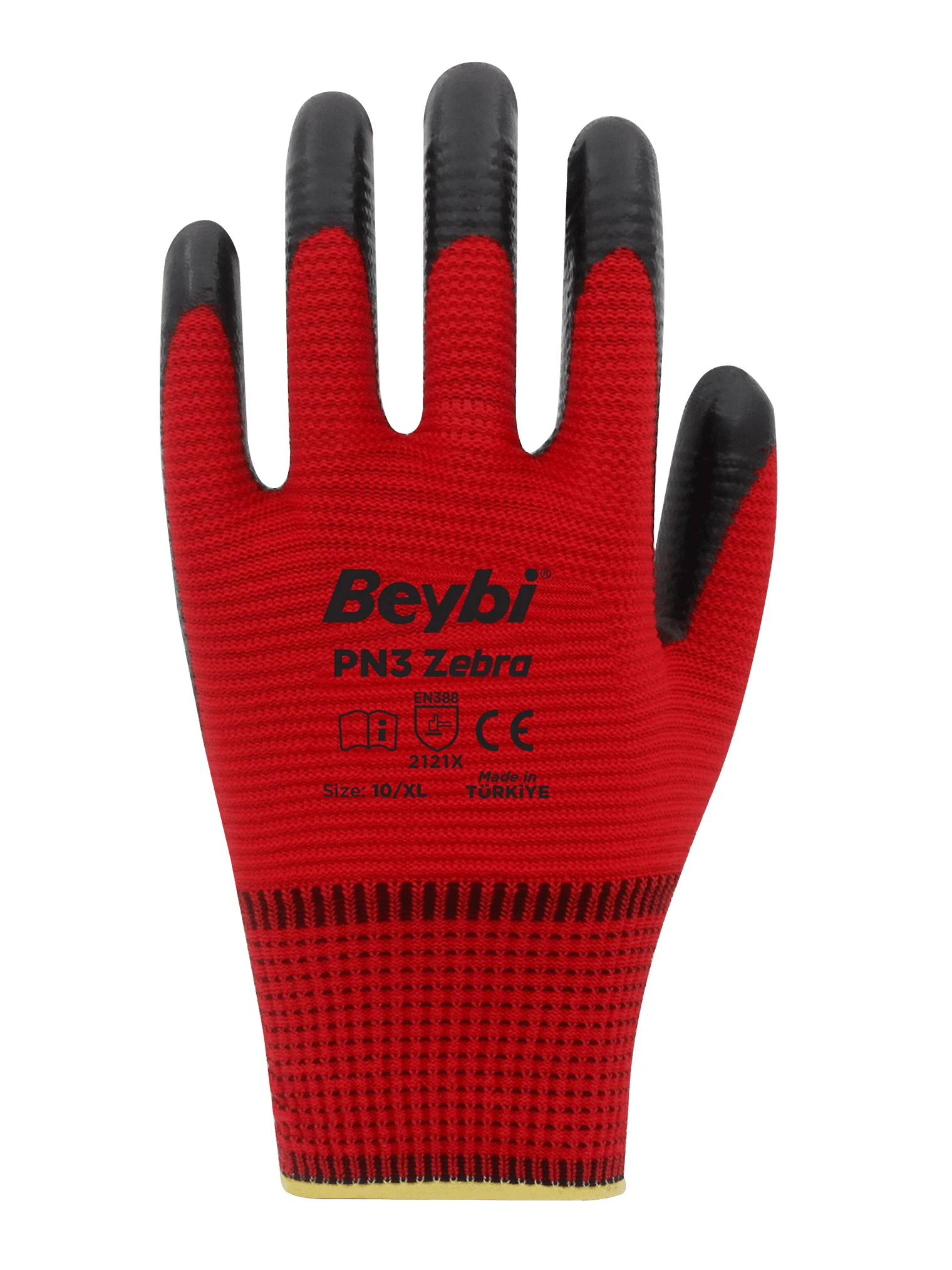 Ekonomik Nitril Eldiven Kırmızı-Siyah No:10