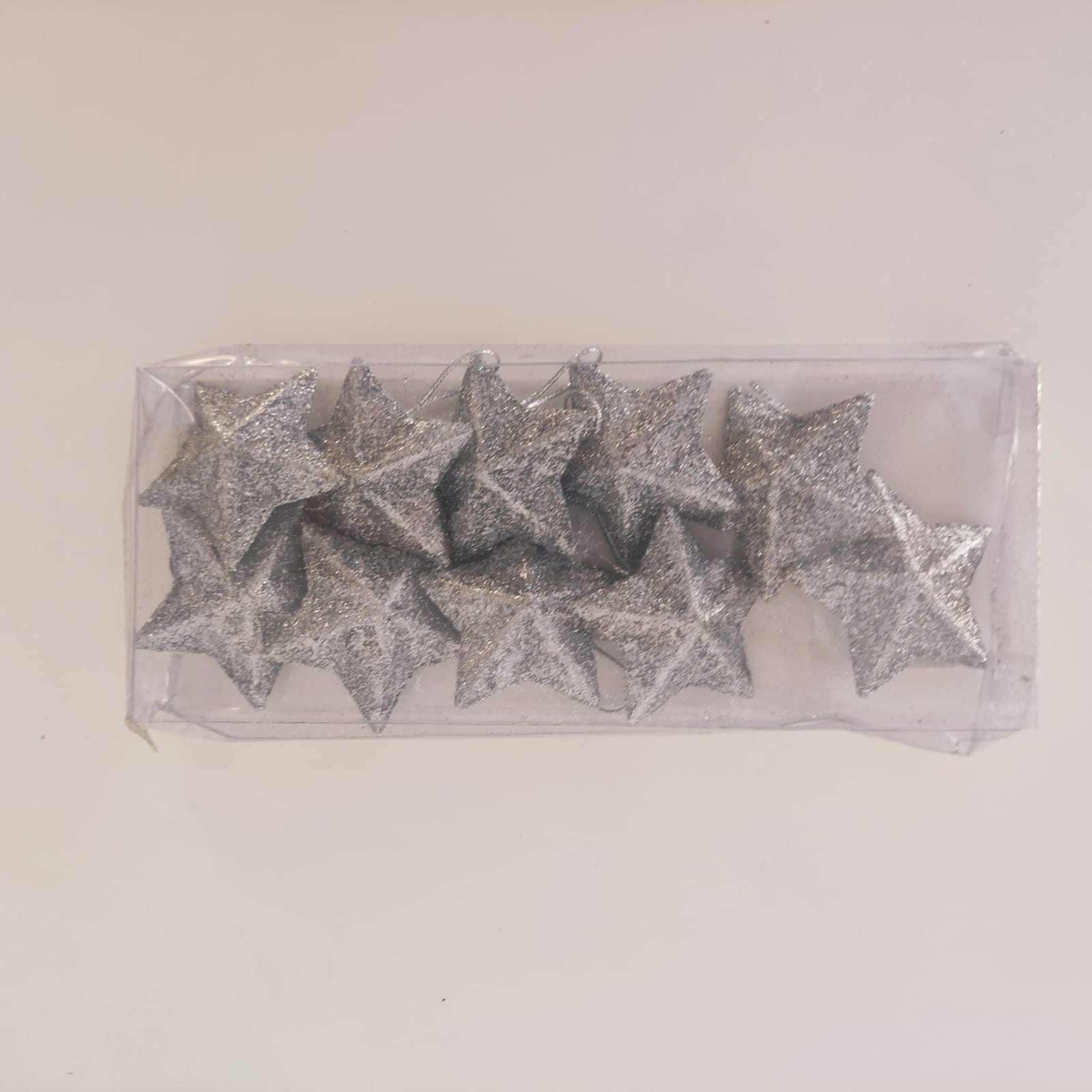 Yılbaşı Ağaç Süsü Yıldız Mini 10lu Gümüş