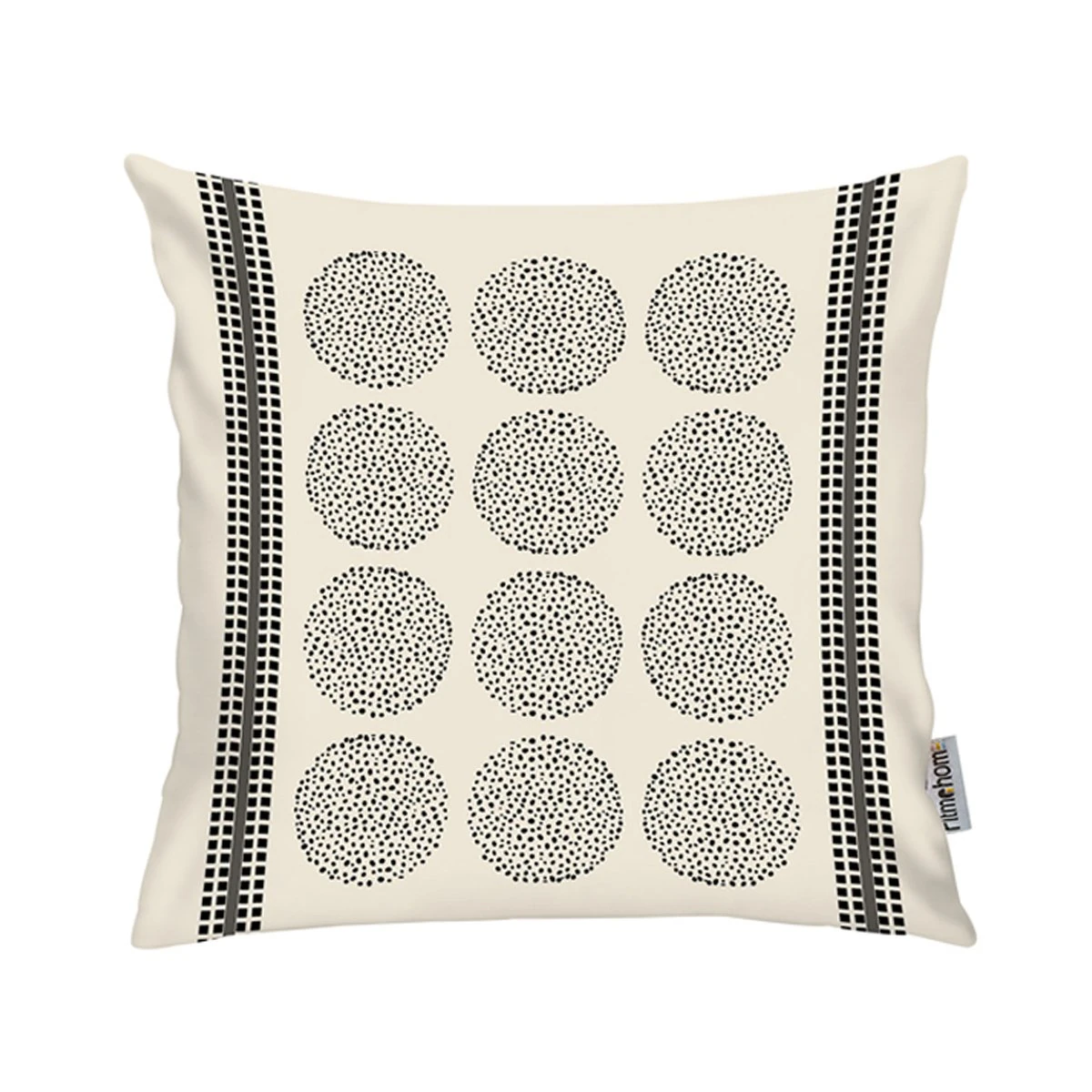 Kırlent Kılıfı Baskılı Siyah Beyaz Desen 43x43