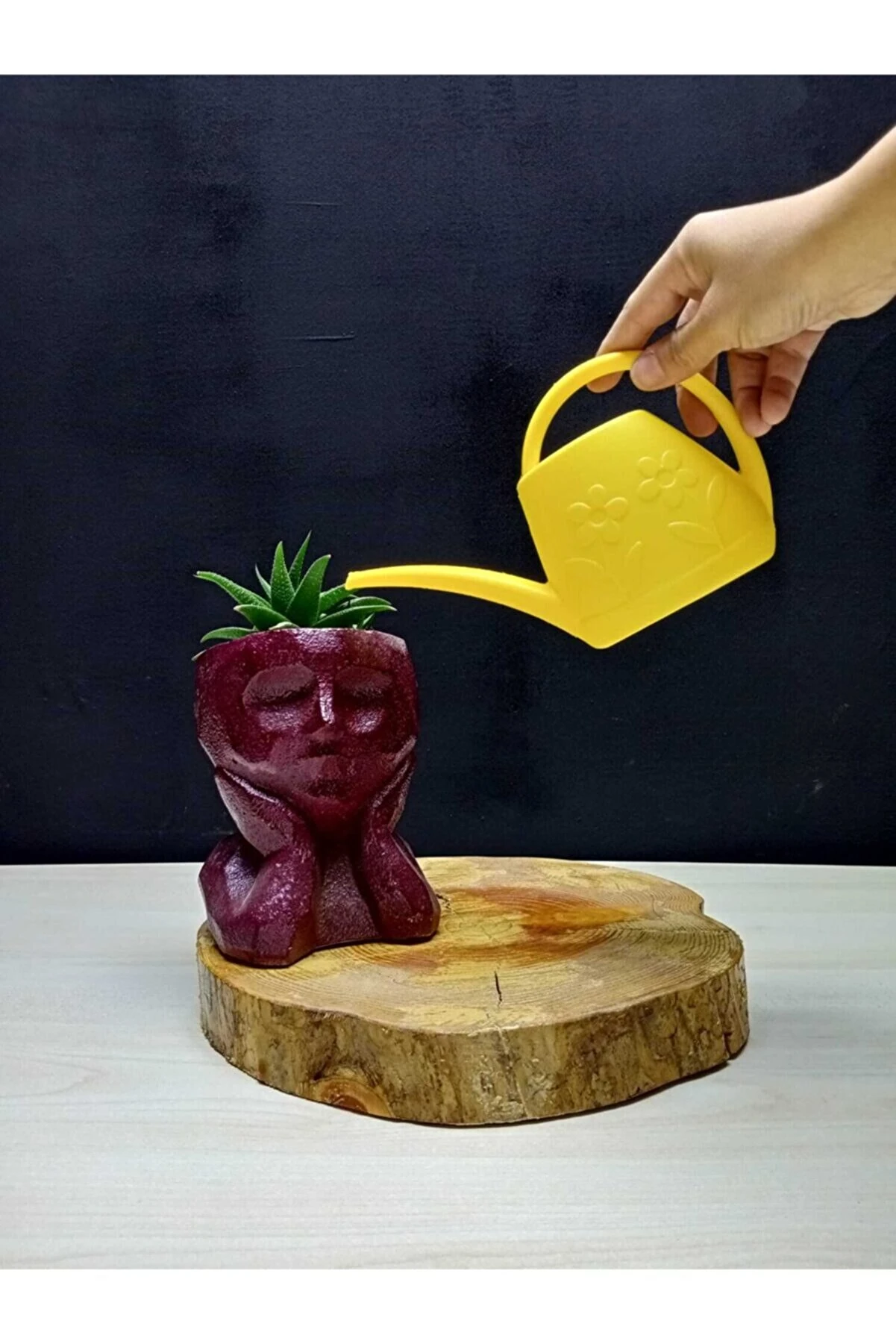 Papatya Kaktüs Sulama Kabı 0,3Lt Sarı