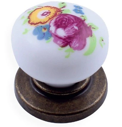 Kulp Düğme Porselen Krom