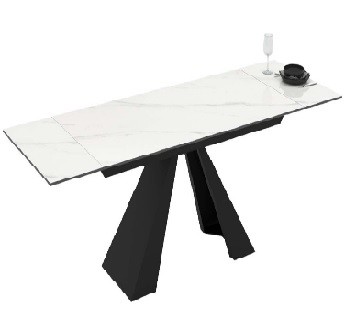 Masa Monza Seramik Mermer Desen Beyaz 180*40 cm