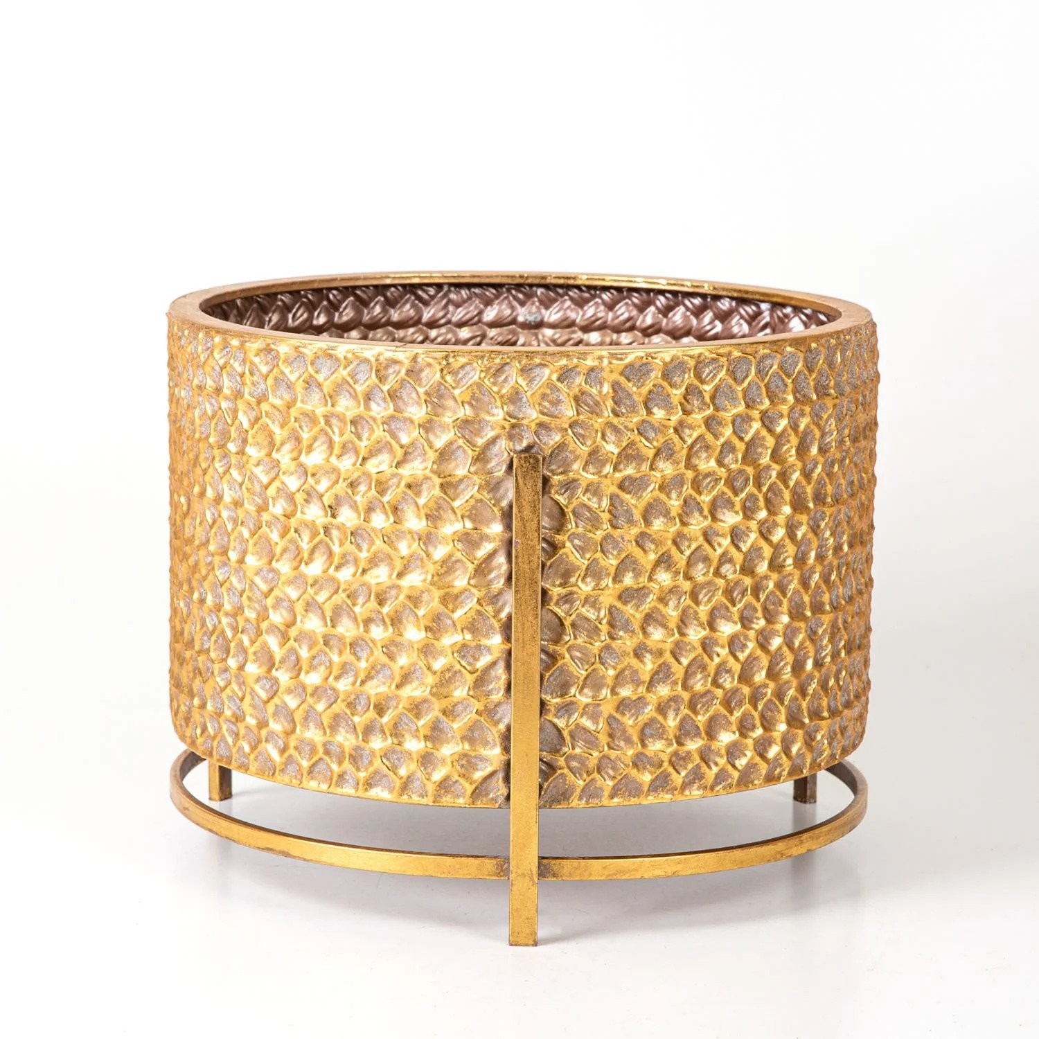 Saksı Metal Ayaklı 36x28x35cm Altın