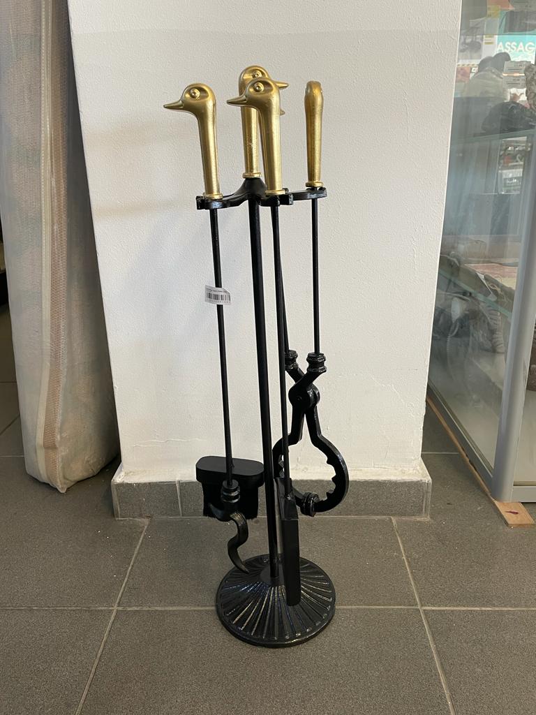 Şömine Maşa Takımı Ördek Gold