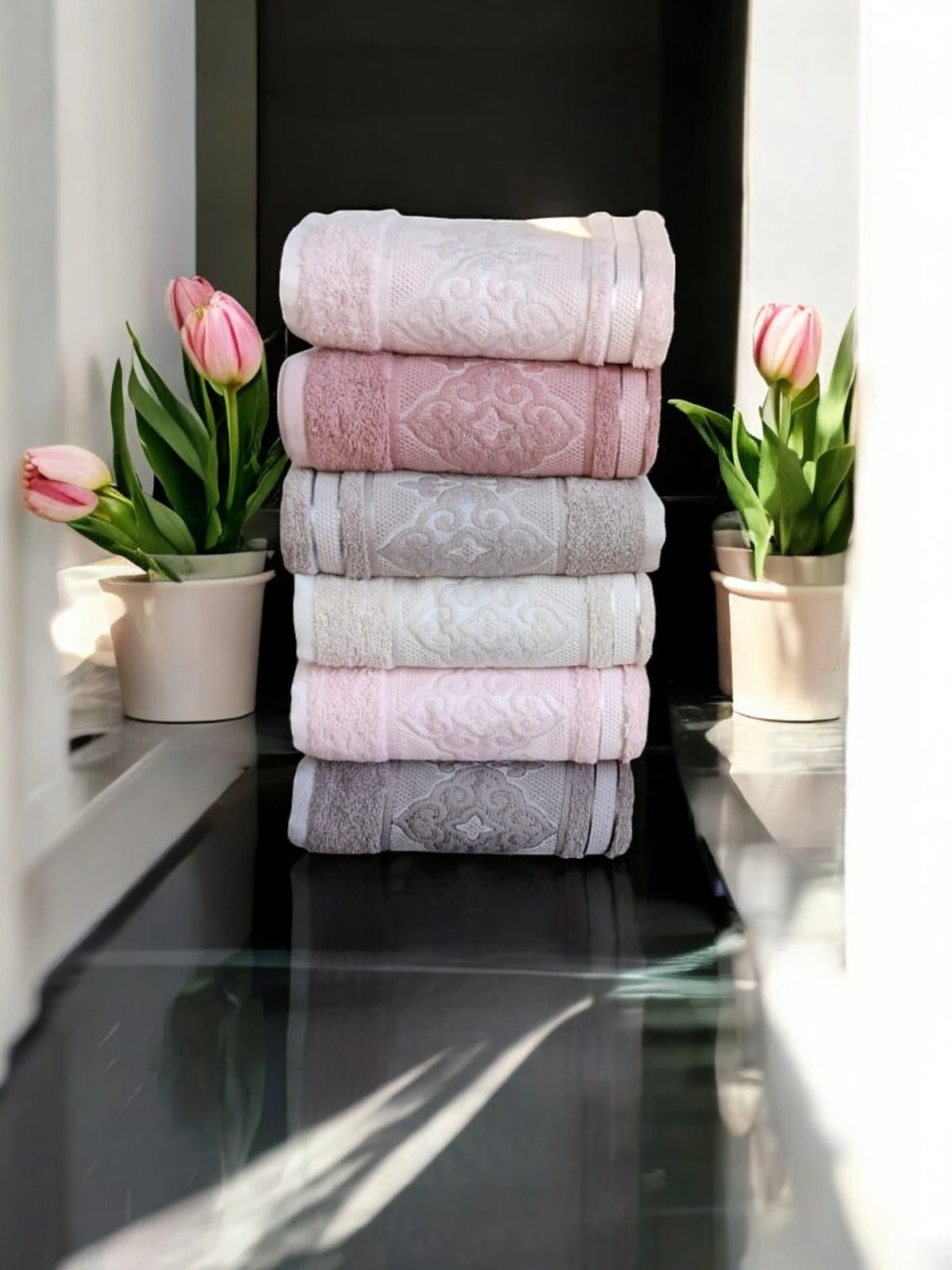 El Ve Yüz Havlusu Bella 6'lı 50x90cm