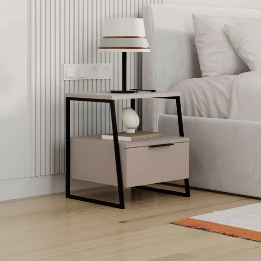 Komodin Palm Çekmeceli Açık Mocha 50*45*40cm