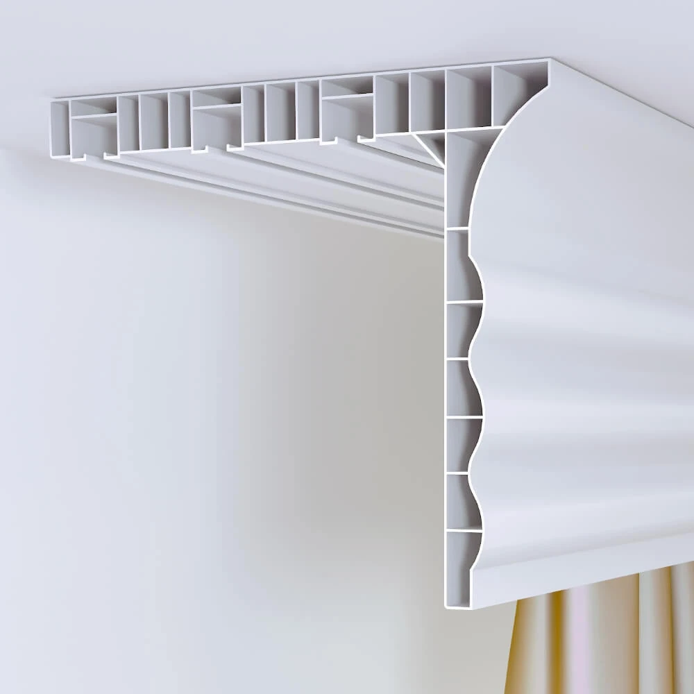 Kartonpiyer Perde Rayı (Kornişi) 3'lü 6 Metre