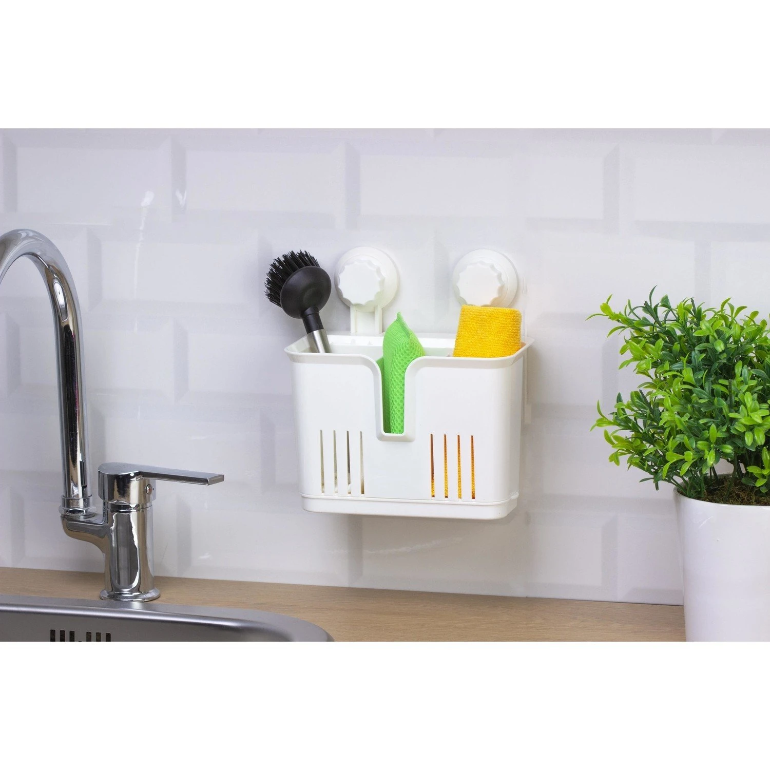 Mutfak ve Banyo Organizeri Beyaz 19*10,4*20,3 cm