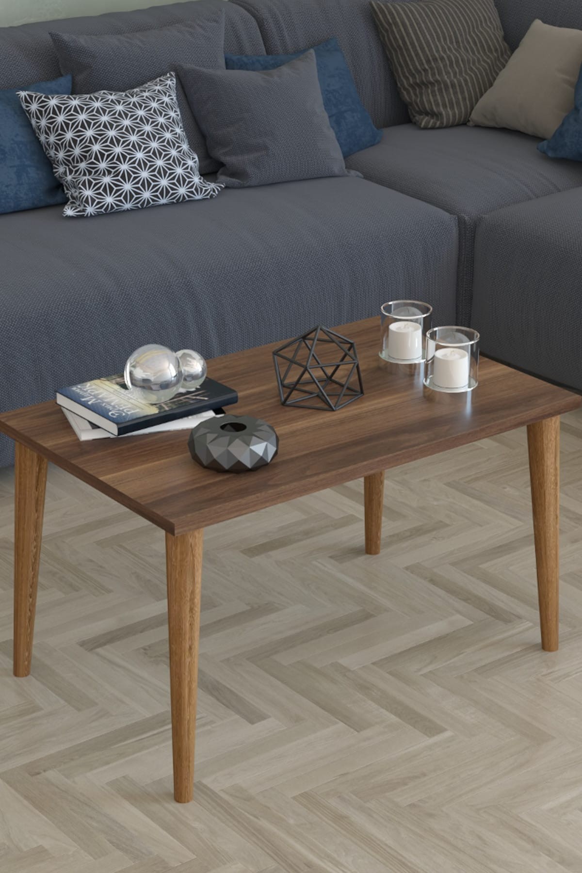 Orta Sehpa Retro Ceviz 72x45x42cm