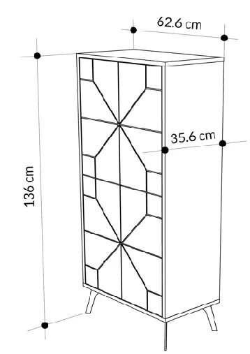 Çok Amaçlı Dolap Dune Beyaz 136*62*35 cm