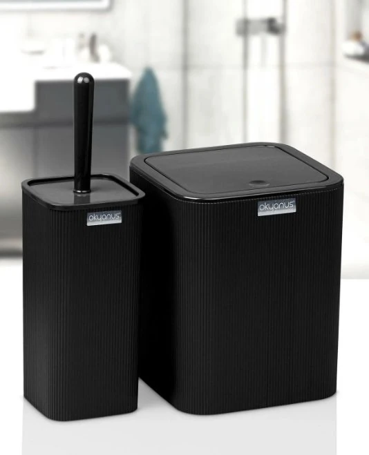 Banyo Seti Kare 2li Siyah