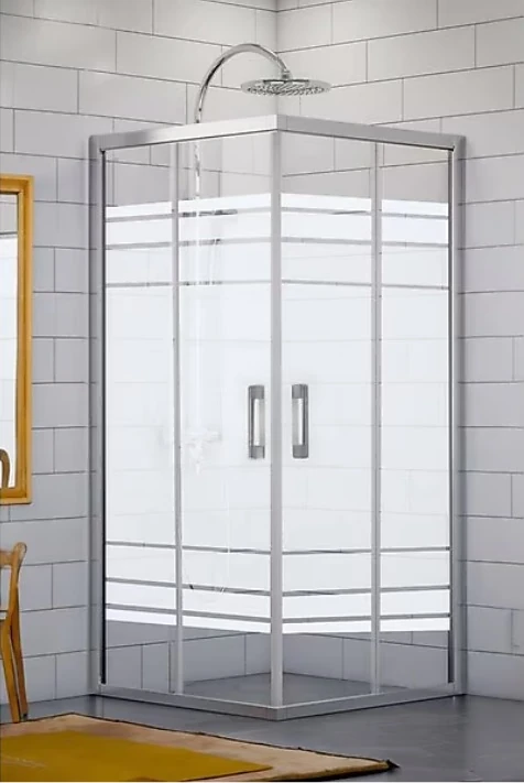 Duş Kabin  80*120*180cm 5mm Şerit Desen T.Cam Krom