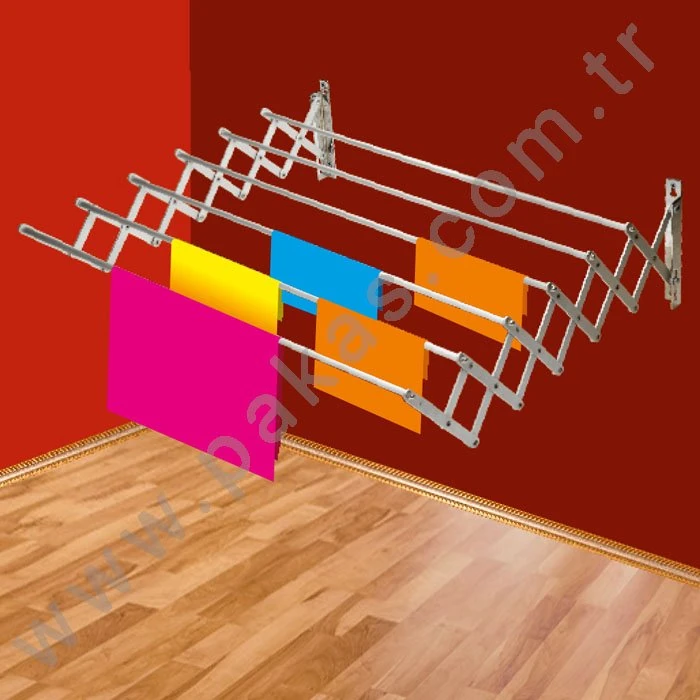 Çamaşır Askılığı Akardiyon Duvara Montaj