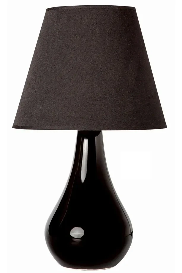 Damla Büyük Seramik Abajur  Siyah
