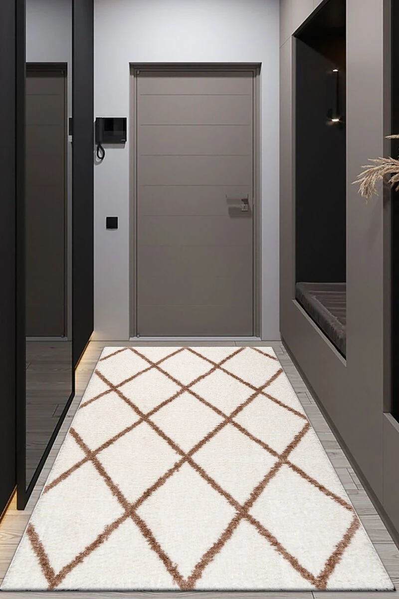 Puffy Yumuşak Dokulu Shaggy Krem Bej 140X200