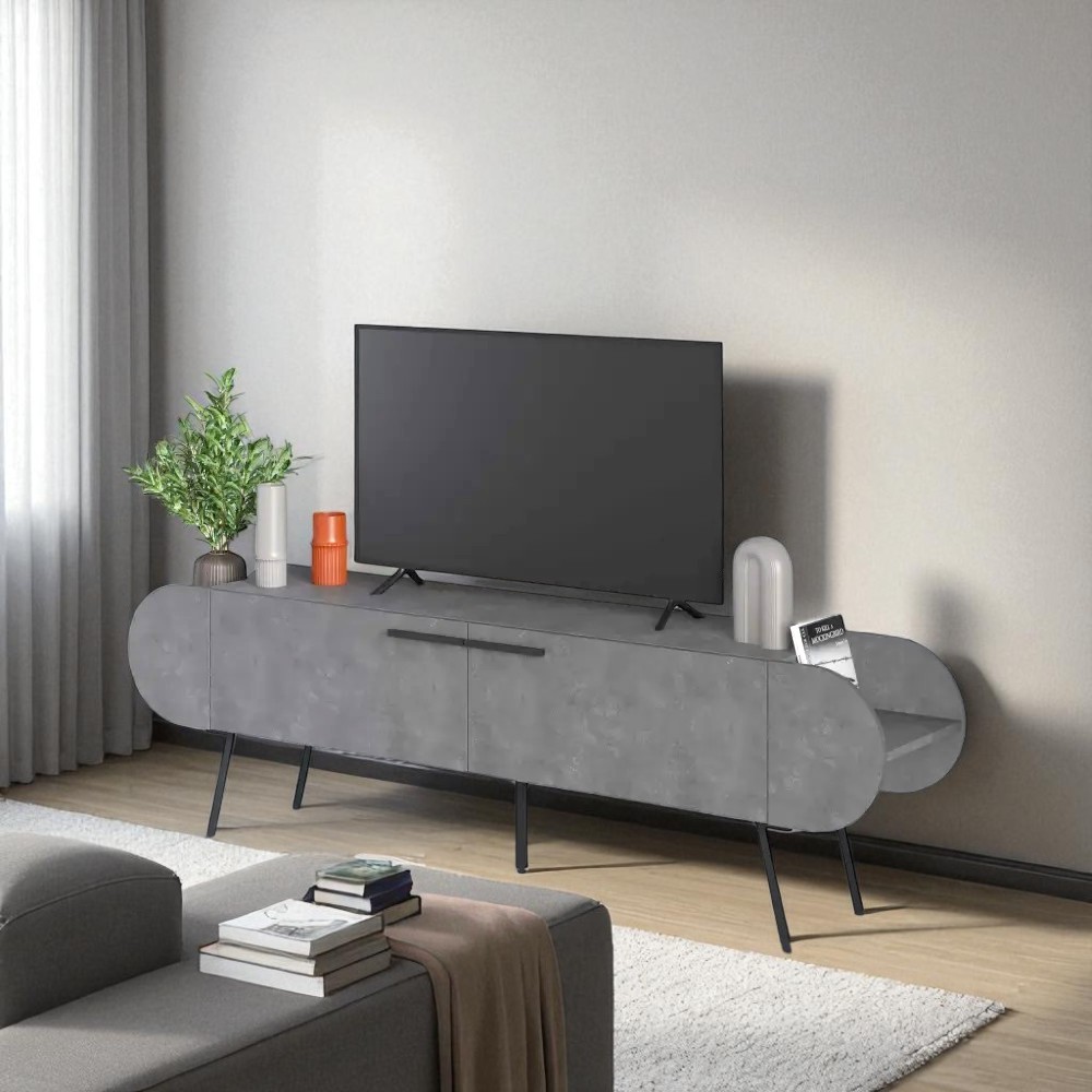 Tv Sehpası Kapsül Retro Gri 195*57,5cm