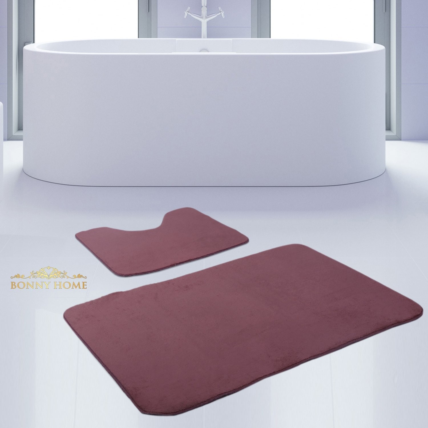 Banyo Paspas Takımıi 2Li Bordo 60X90 50X60cm