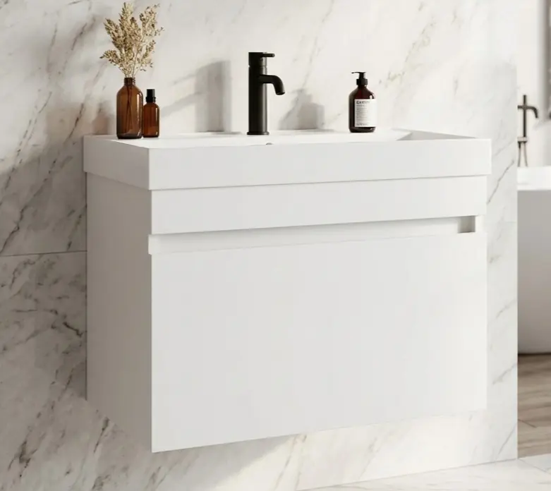 Bella Bathroom Cabinet with Sink Bottom Module White 65cm