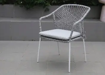 Bayleaf Chair Arms with Rope Cushion Gray