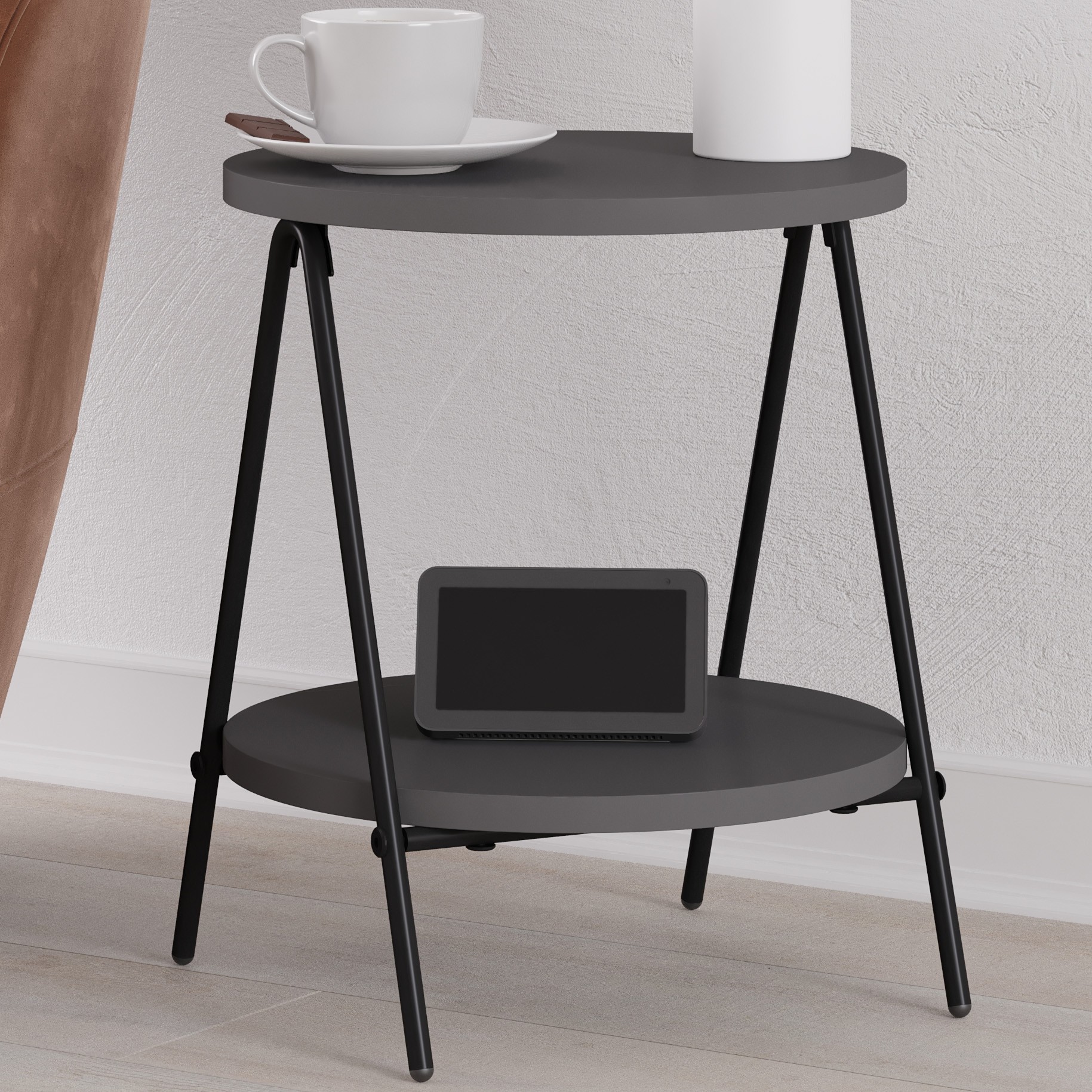 Yan Sehpa Essel Antrasit 42*35cm