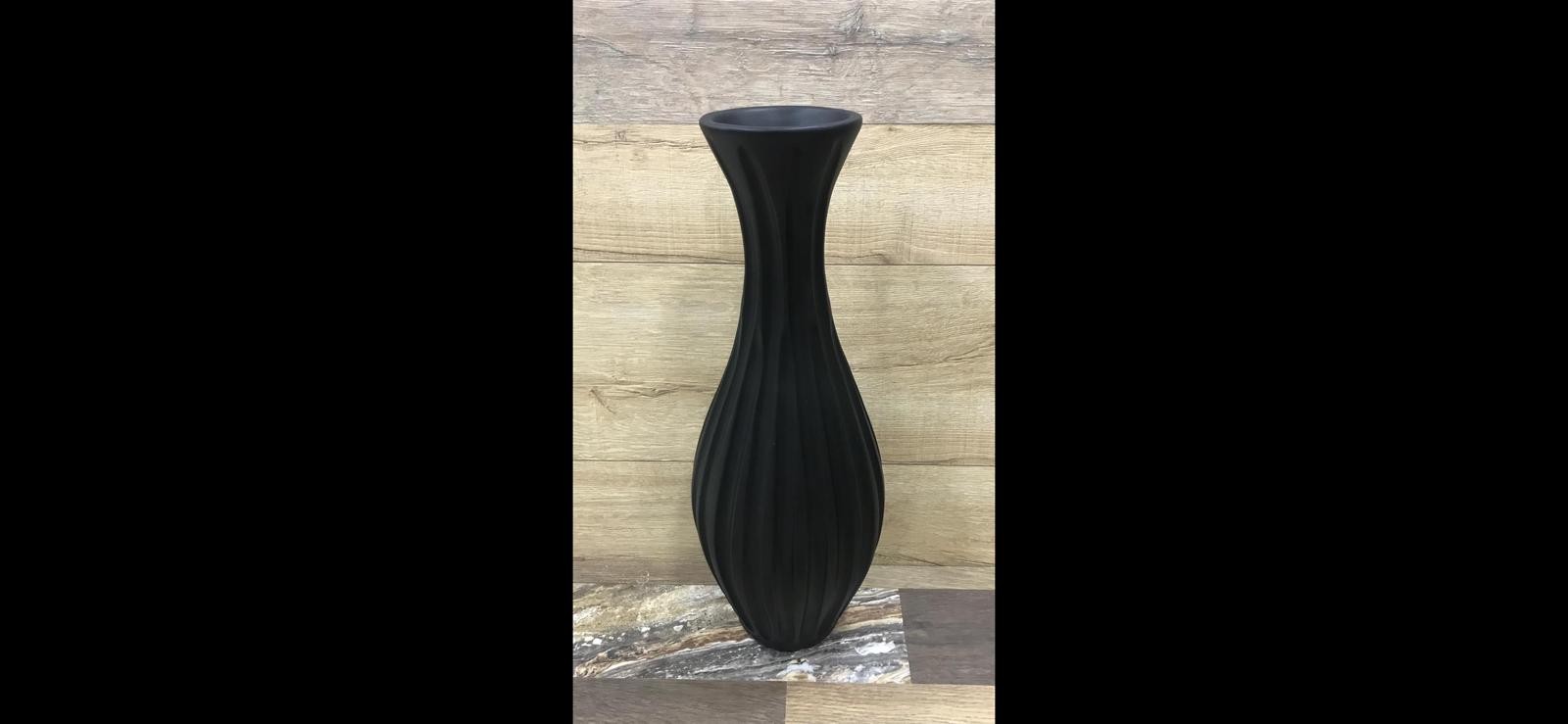 Vazo Çizgili Siyah 55cm