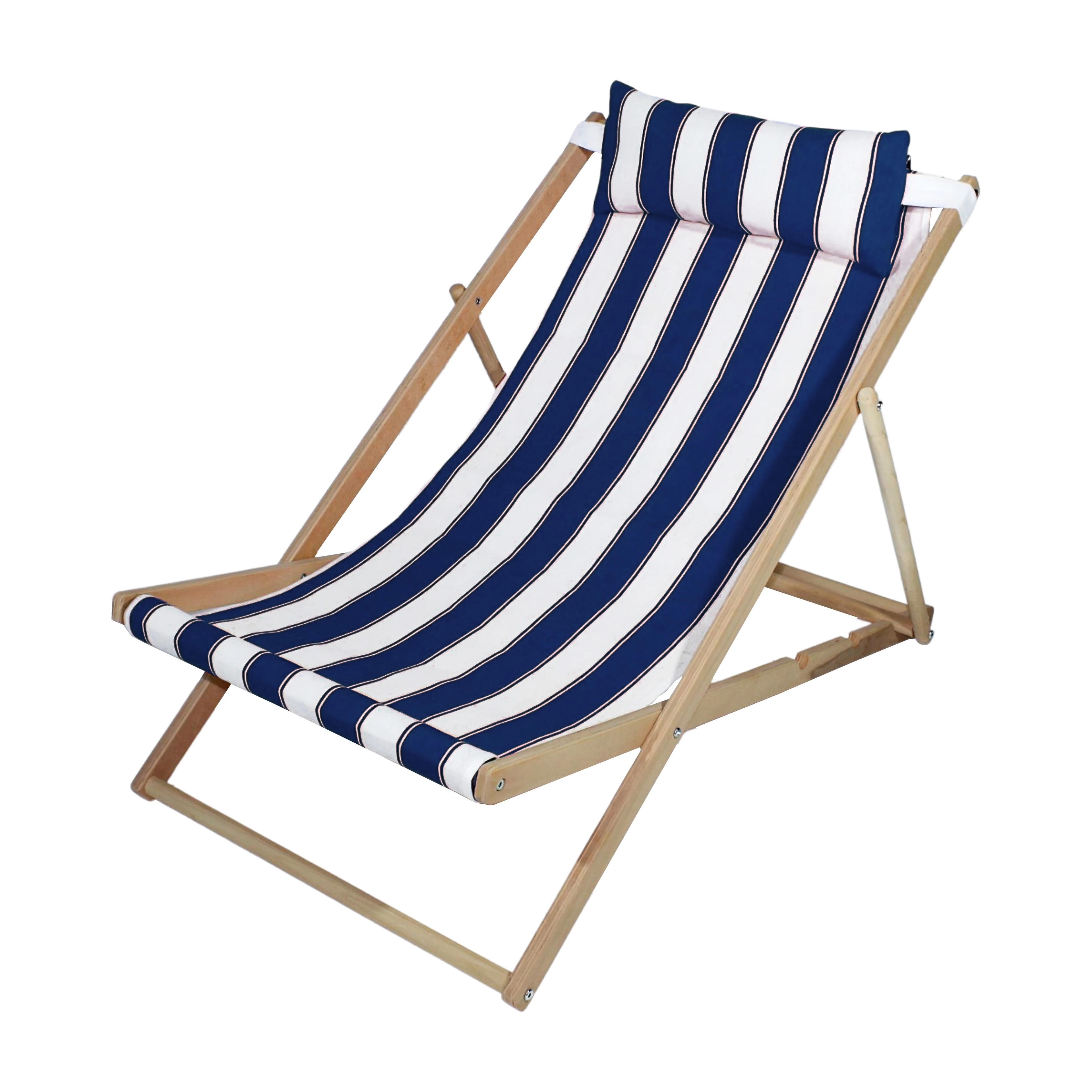 Ahşap Katlanır Sandalye Mavi Beyaz