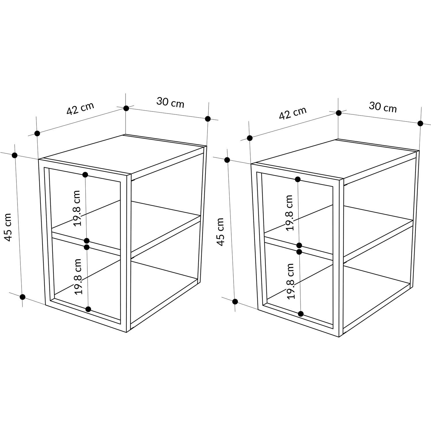 Yan Sehpa Echo 2 li Açık Mocha 42*42*30cm