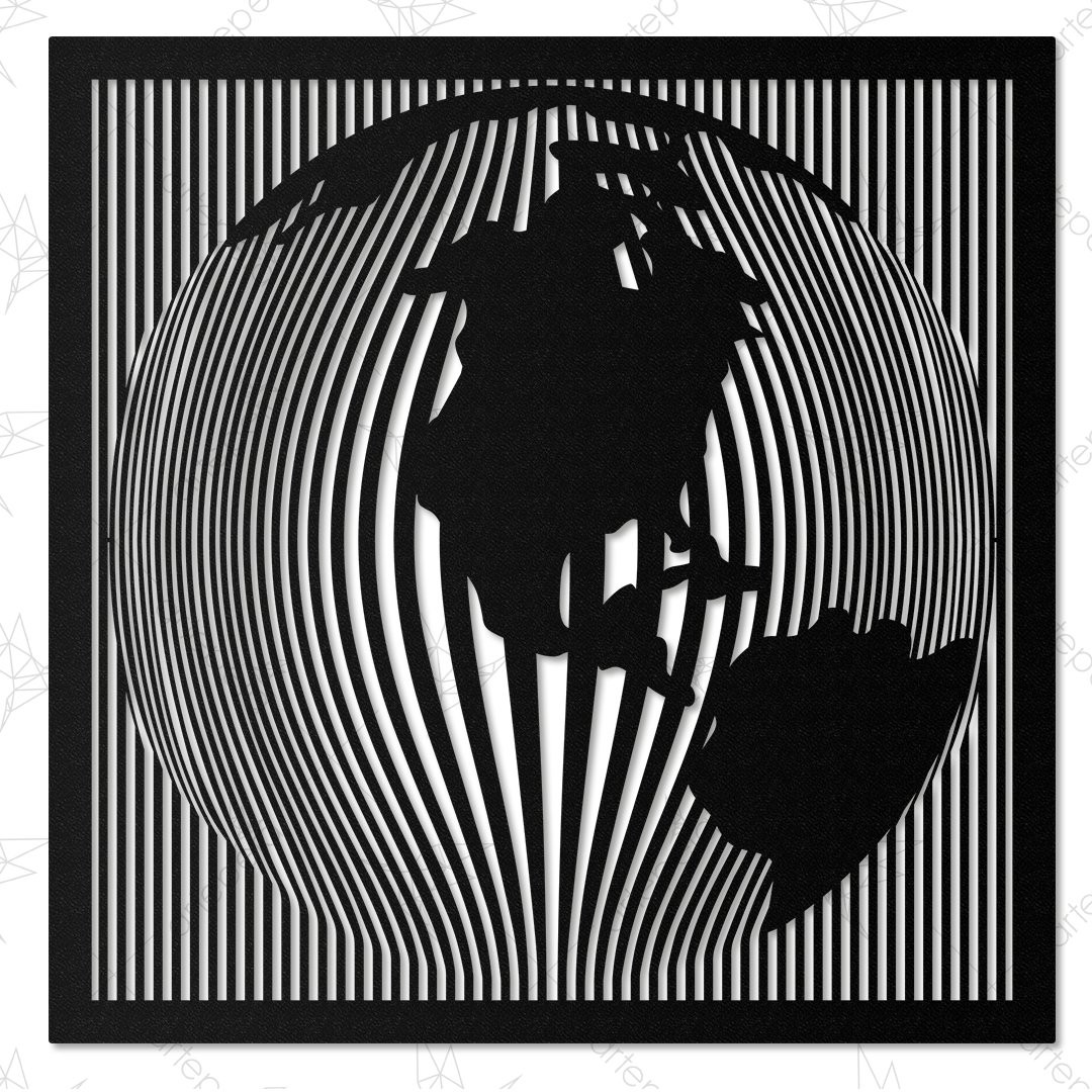 Globes Metal Tablo Siyah 45*45cm