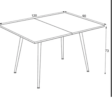 Masa Lilis Retro Gümüş-Siyah 120*90*73cm