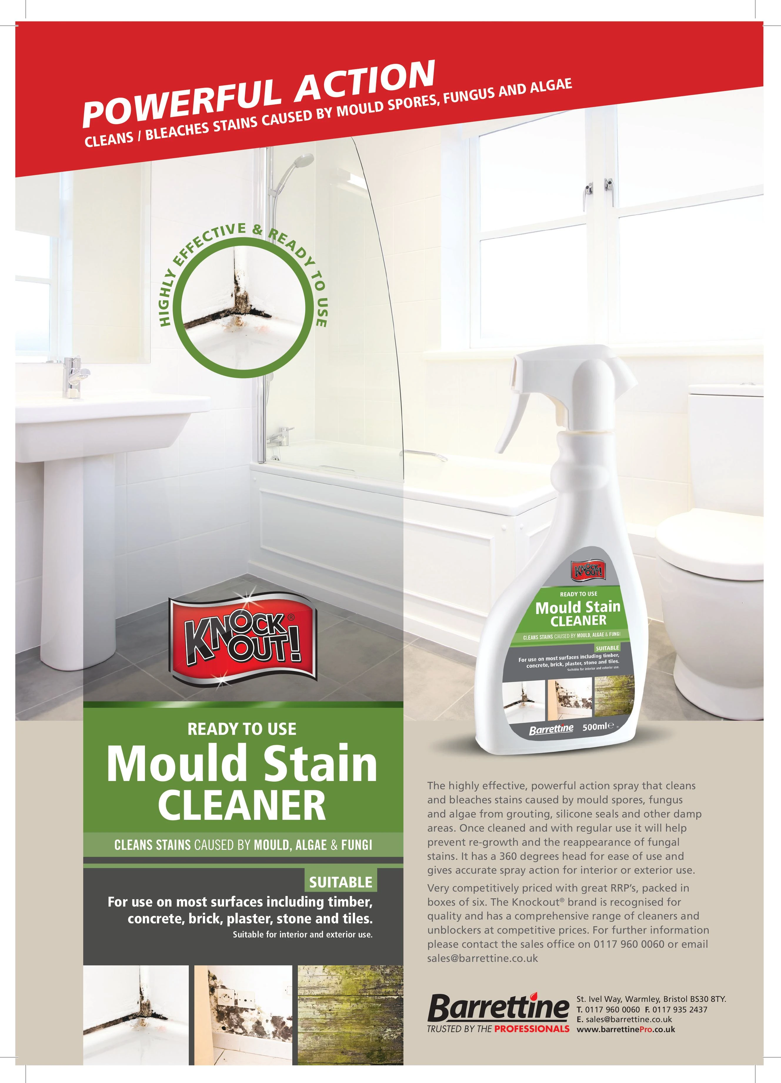 KnockOut Mould Stain Cleaner Spray 500ml