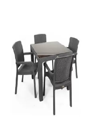 Masa Takımı Camlı Hilton 4lü 90*90 Antr.AKB