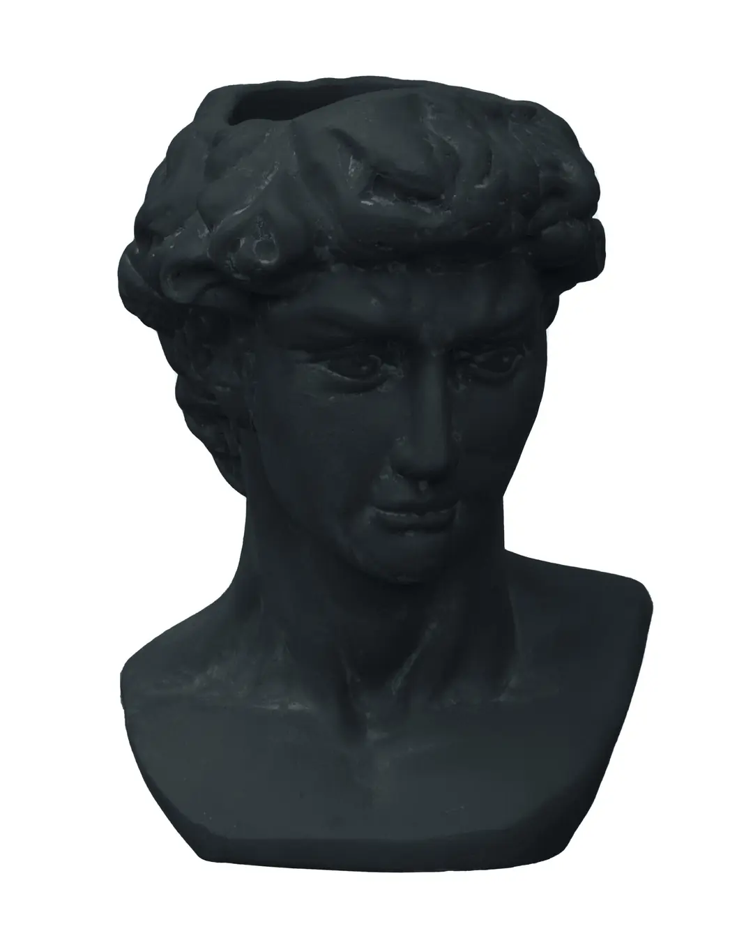 Flower Pot with Decorative Figures Black Ø20x30cm