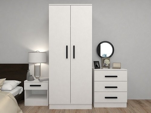 Kıyafet Dolabı 2Kapak+Komodin+ Şifoniyer 3prç Byz