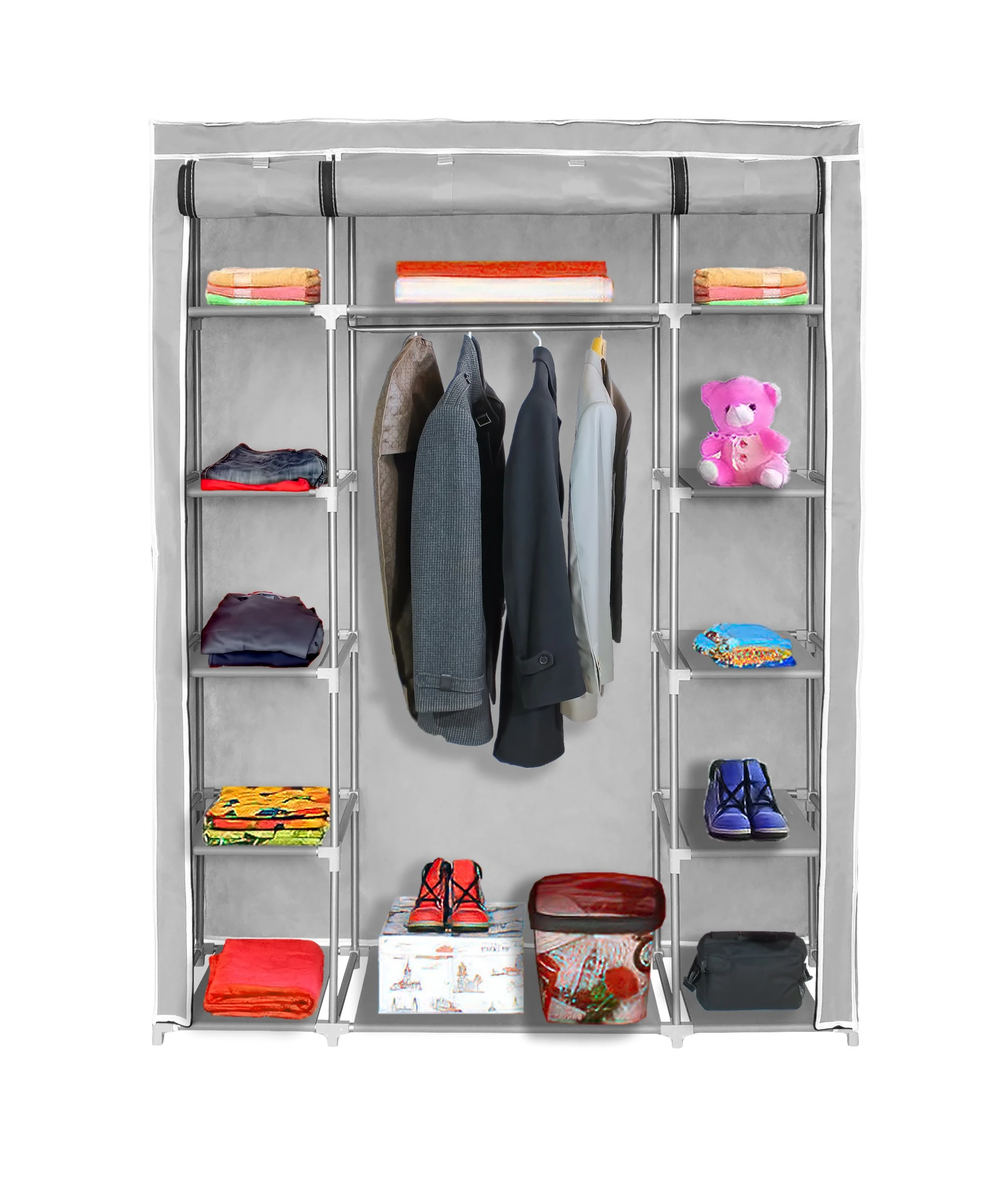 Bez Dolap 12 Göz Gri Ruba 130x162cm